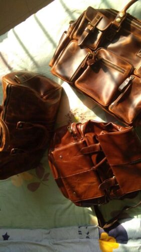 Antique Large Capacity Vintage Spacious Leather Briefcase photo review