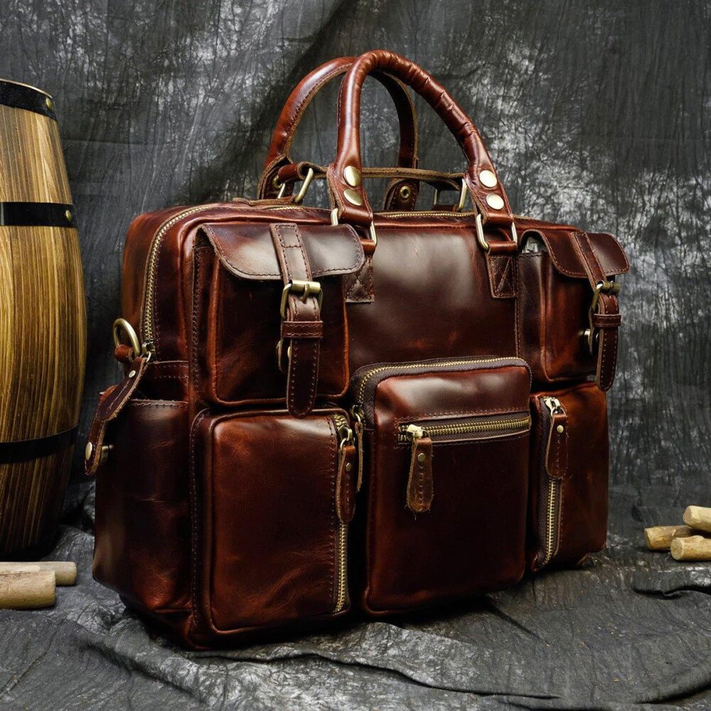 Vintage Style Leather Briefcase