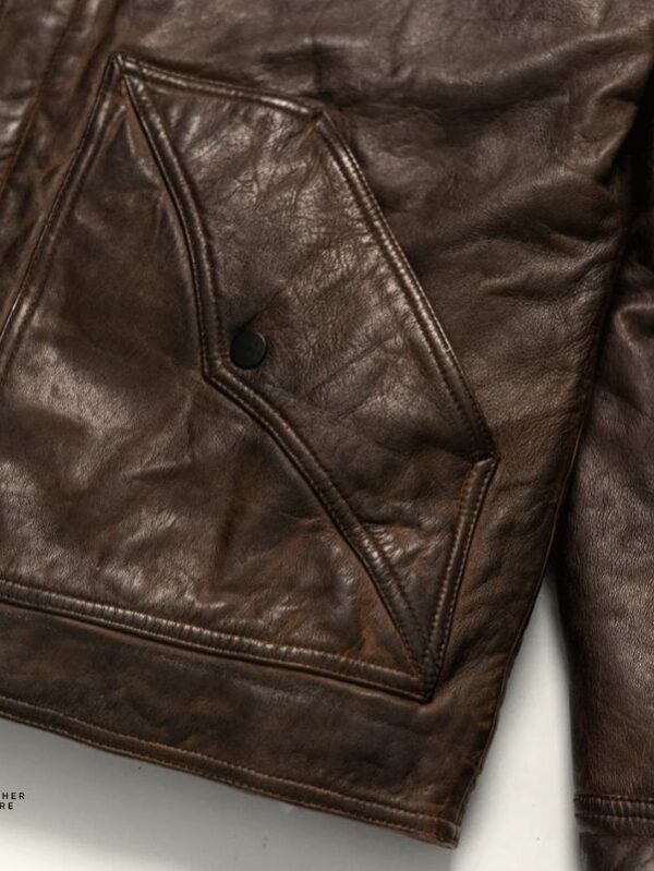 Vintage Brass YKK Zipper Leather Jacket in Brown for Men