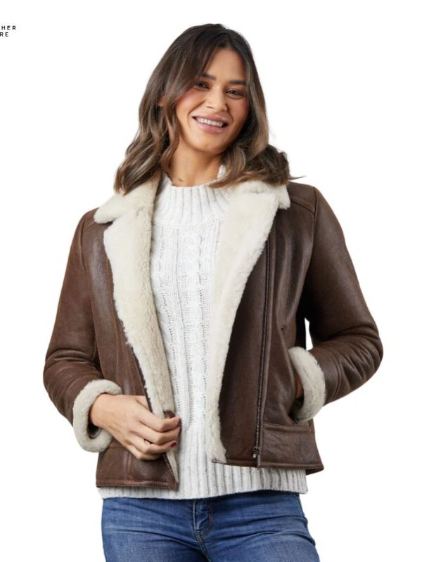 Sheepskin Leather Flying Jacket for Women